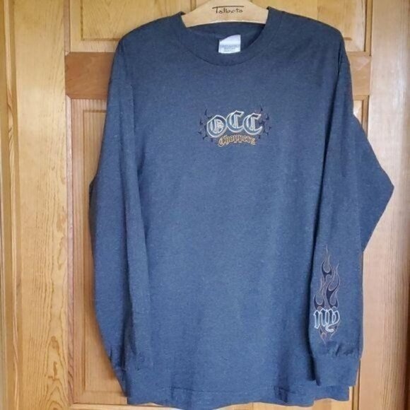 AAA OCC (Orange County Choppers) Graphics Front & Back Gray LS Sz L‎ T-shirt - Picture 2 of 16